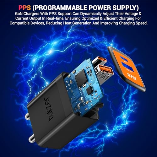 Image of Tukzer 67W Dual Port GaN3 Ultra 7X Faster Charger(Type C PD3.0 & USB QC3.0) Adapter for iPhone 17 /17 Plus /17 Pro /17 Pro Max, iPhone 16 /16 Plus /16 Pro /Max,15 /14 /13 /12 Series,Samsung,MacBook,Laptops-WHI