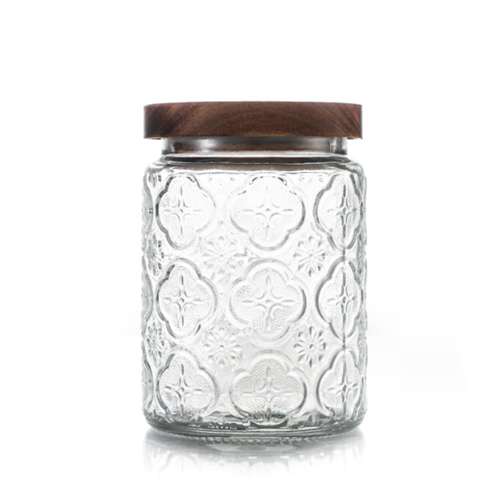 2 Barattoli Di Vetro Vintage Con Coperchio - 700ml, Design Margherita E Girasole, Per Cucina - Foto 4