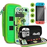 TIKOdirect Carrying Case Accessories for Switch,Portable Travel Case with Soft Protective Cover, Screen Protectors and Thumb Grip caps, Green