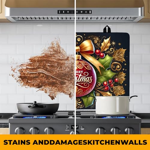 Image of Christmas Stove Top Cover Snowman Stove Top Cover for Home Decoration Kitchen Pad Non-Stick Washable Cooktop Covers Countertop Protector Keep Stove Clean 28 inchx20 inch (Ball-1)