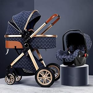 3 In 1 Kinderwagen Carriage Foldable Luxebuggy Wandelwagen Shock Absorption Springs High View Kinderwagens Buggy Met…