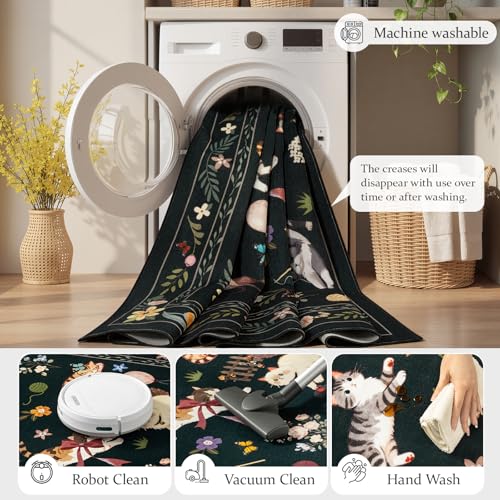 Tapete decorativo negro 2x3 Unirea lavable antideslizante miniatura 5