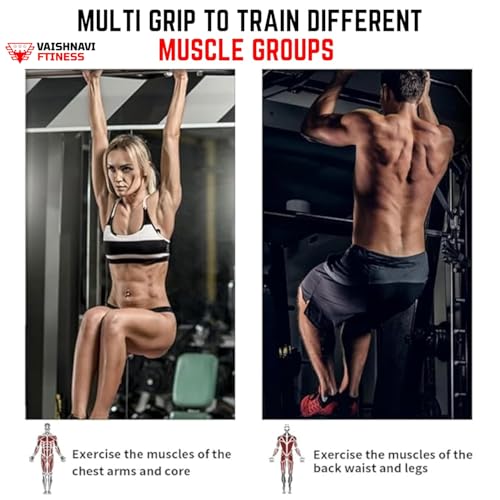 Image of Wall Mounted Pull Up Bar & Dip Station | Heavy-Duty Multifunctional Power Tower for Home Gym | Chin-Up & Leg Raise Station | 350 kg Load Capacity