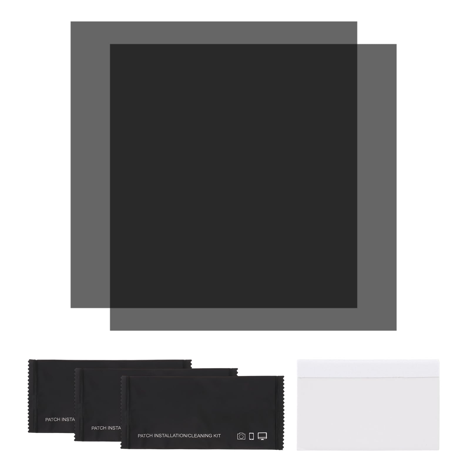 sourcing map 2 Set Polarized Film, 7 x 7 Inch Universal Adhesive Polarized Sheets Linear Polarizing Filter with Cleaning Kit Scraper for LCD Screen Repair Physics Education (180x180mm)