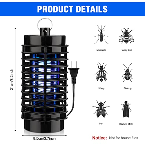 4 Pcs Summer Bug Zapper Indoor Electric Mosquito Zapper Insect Fly Zapper Mosquito Trap For Indoor Outdoor Home Patio Kitchen Backyard Camping Gnat Moth Fruit Fly, Black #TOP1
