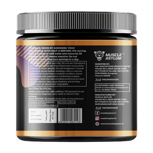 Image of Muscle Asylum F9 Pre-Workout - 25 Servings, 200gm (Mango Flavor) | Boosts Energy & Endurance | Improves Focus