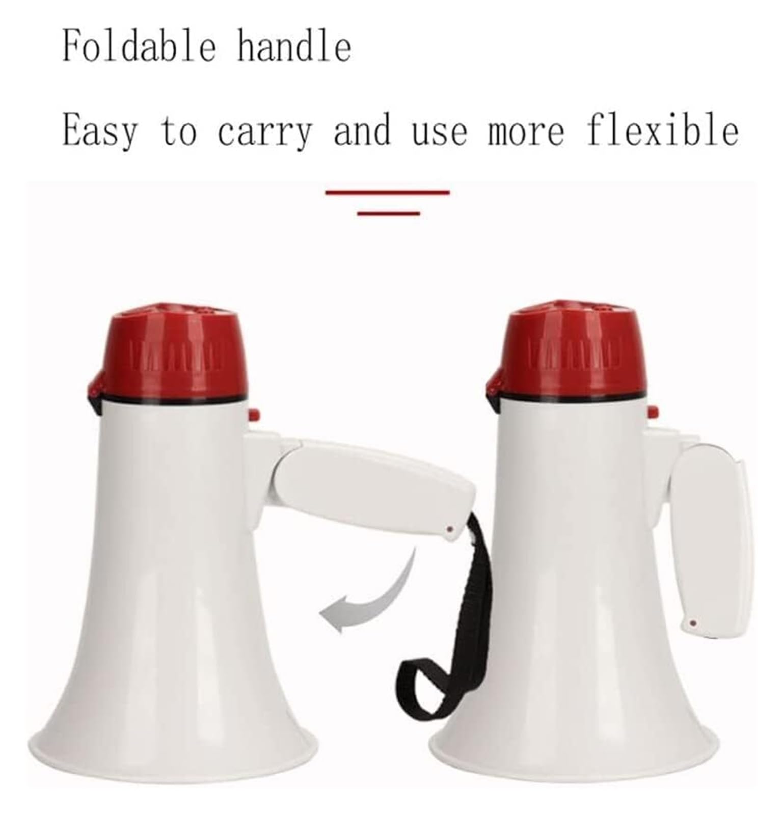 Megáfono, megáfono, megáfonos robustos con Mango Plegable, Amplificador de Mano para Actividades al Aire Libre, Altavoz de megáfono de 15 W,