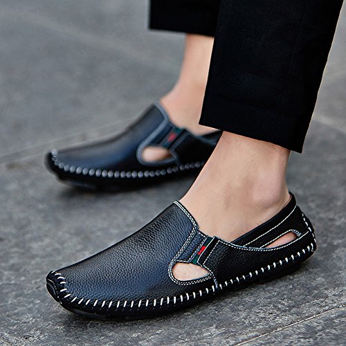 Image of Men's Driving Shoes Leather Slipper Casual Slip on Loafers