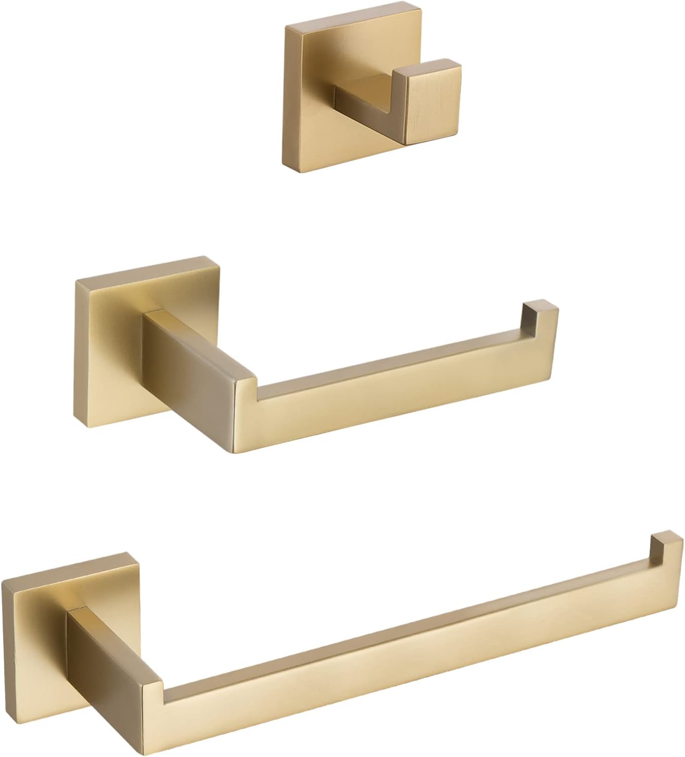 Amazon.com: TURS Brushed Gold 3-Piece Bathroom Hardware Set Stainless ...