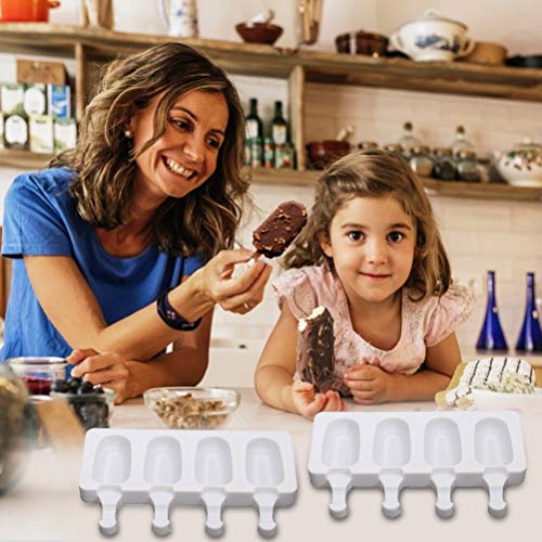 Stampi in silicone per 4 gelati al manico, 70 ml