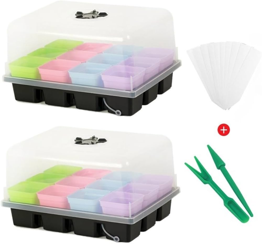 Amazon | 育苗ポット 5個セット 育苗箱 12穴 種子トレイ 高苗箱 ソフト