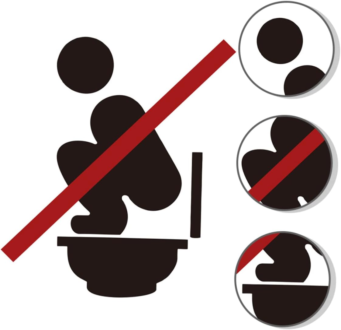 Mobestech 2 Sheets Bathroom Sign Decal Adhesive Toilet Seat Sticker for Walls Smooth Surfaces Removable Toilet Sign Decal for Easy Application and Decoration