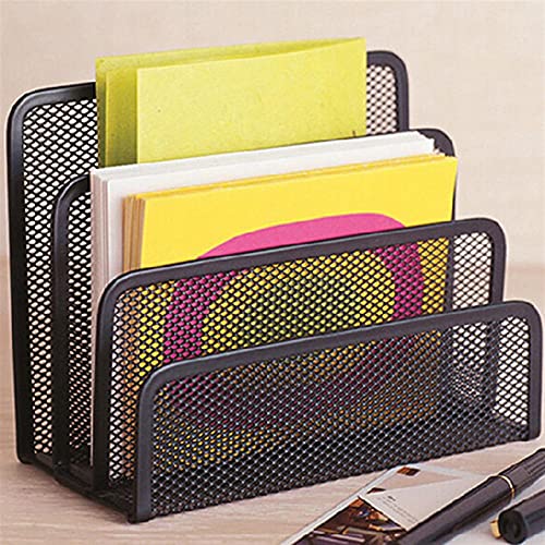Panier de rangement de bureau A4 empilable en maille métal - Modèle K - 5