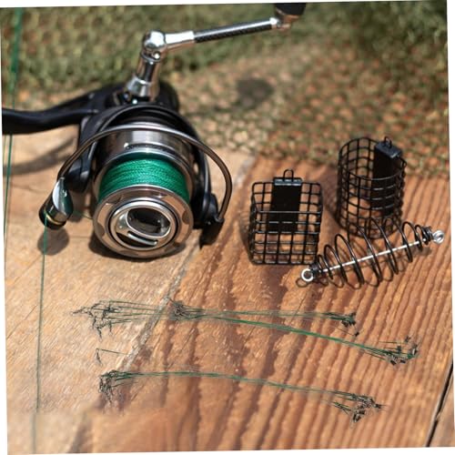 Lioobo 40pcs líder de pesca acero con conectores dobles miniatura 4