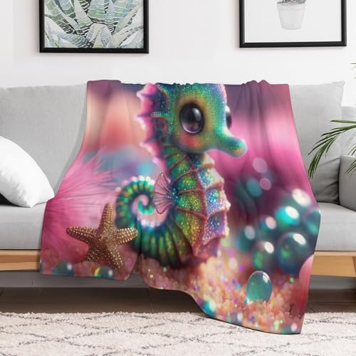 Couverture hippocampe en flannel douce pour lit et canapé de 140x180cm - 3