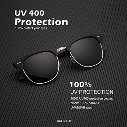 Image of Club Master Men's Classic Black Plastic Adult Oval Sunglasses with Black Polarized UV Protection Lens