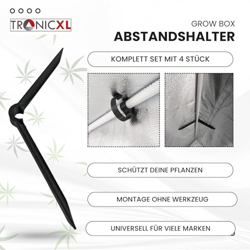 TronicXL Ersatzteil für Grow Box Fixture Poles Space Booster Zelt Schrank 16mm Stangen Befestigung Zubehör Growschrank für Growbox für Secret Jardin für DiamondBox für Diamond Box Schillerbox