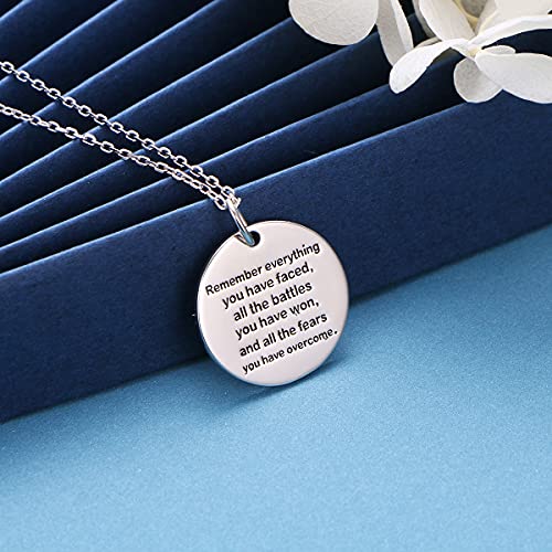 Alphm S925 Sterling Silver Inspirational Bible Verse Faith Jewelry Courage Pendant Necklace For Women Men Gift #TOP2