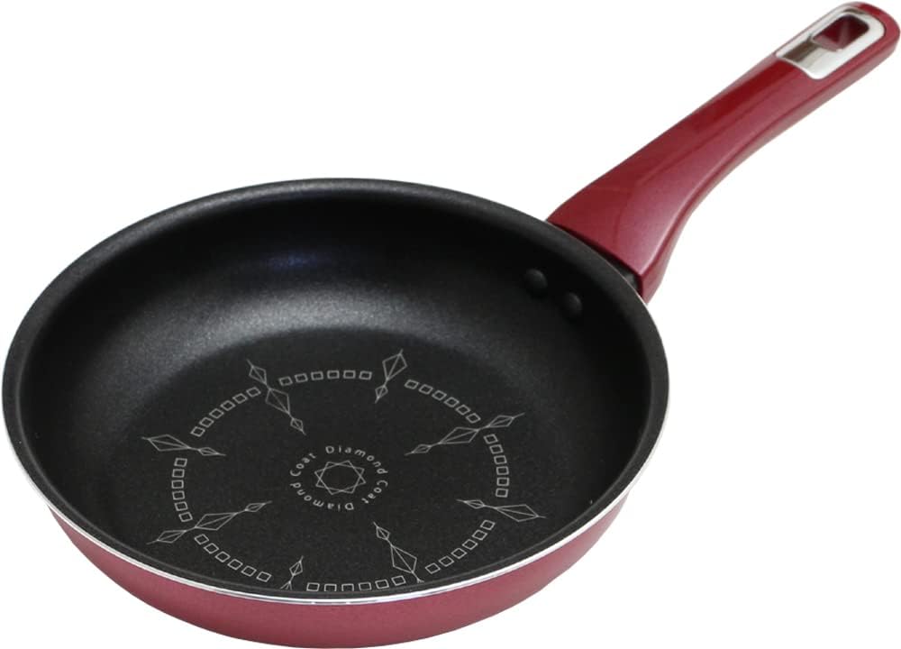 Taniguchi Metal Rudur II Frying Pan, For Gas Stoves, 7.9 inches (20 cm), Red