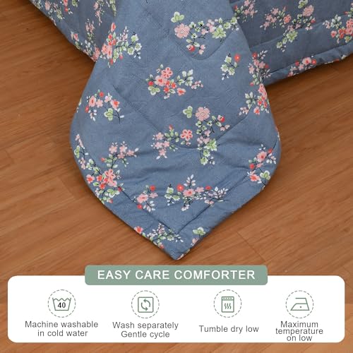 Image of FRESH FROM LOOM Microfiber All Seasons Collection Micro Fiber Comforter | Dohar | Quit | Double Bed | Double Weaved | Washable | Hypoallergenic Skin Friendly (Greyish-Blue | 90x95 in)