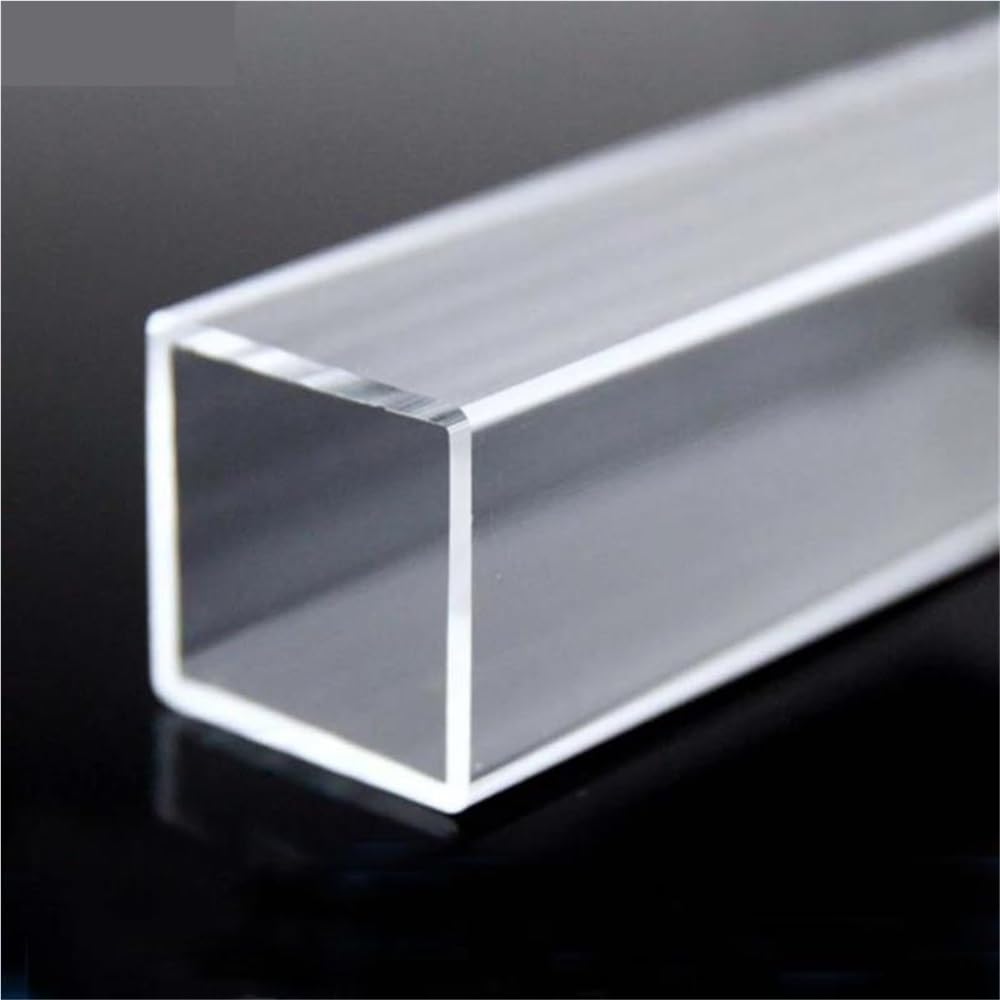 Tube carré en acrylique transparent 1 pièce, conduit creux Transparent en PMMA for projets personnalisés(240MMX60X60X3MM)