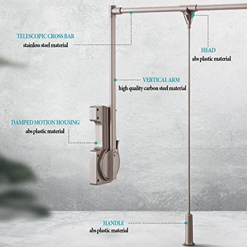 33 Lbs Load Capacity Pull Down Closet Rod Hanger,Adjustable Width For Hanging Clothes Wardrobe Lift Rail Organizer Storage System,Black-M #TOP2