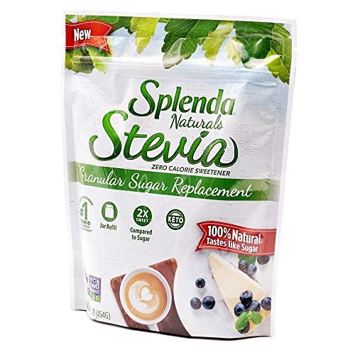 Image of SPLENDA Stevia Zero Calorie Sweetener Jar Refill, Plant Based Sugar Substitute Granulated Powder, 16 oz Pouch (Pack of 2)