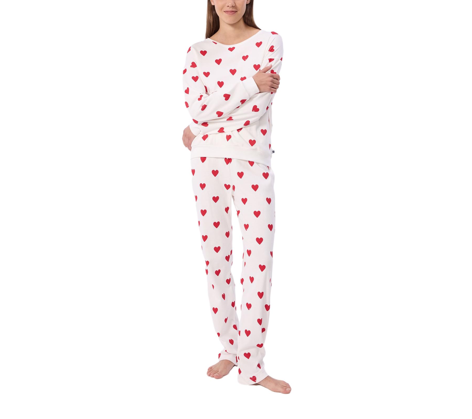 Pijama de Mujer de algodón con Estampado de Corazones