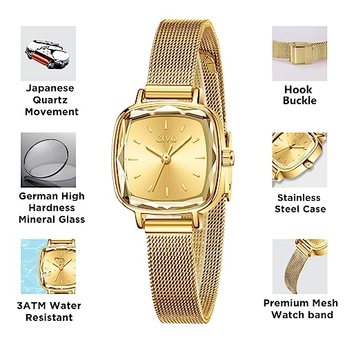 Montre classique chic or rectangle finitions haute qualité - 7
