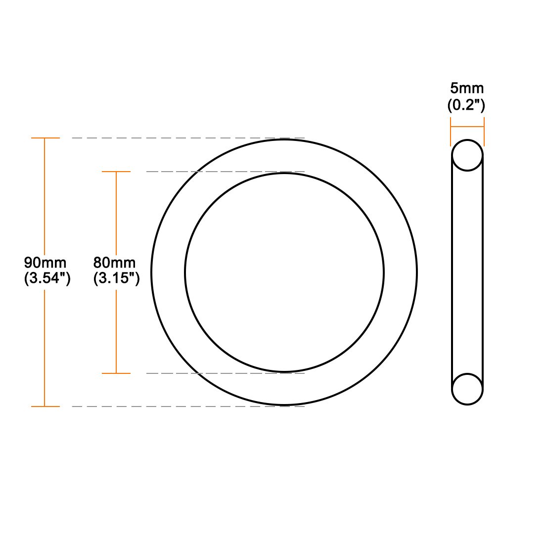 O Ring Metric Nitrile 80mm Inside Dia X 5mm Section - Foto 6