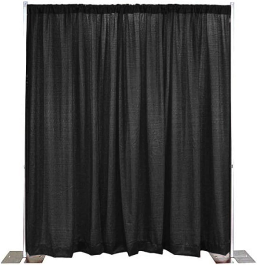 Event Decor Direct Banjo Cloth Drape Panel - 4" Sewn Rod Pocket - Machine Washable - Trade Show Booth Curtains - 3FT (4FT Wide) - Black