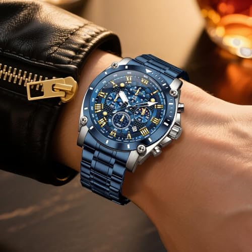 Image of OLEVS Watches for Men Automatic Self Winding Luxury Dress Big Face Tourbillon Skeleton Wrist Watches