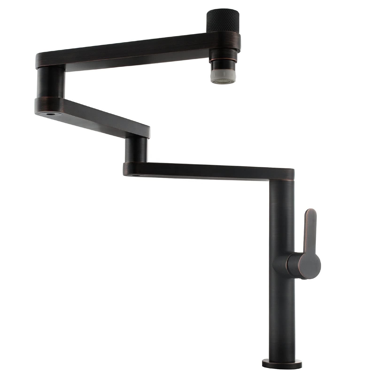 MXXQRHF Kitchen Pot Filler Faucet, Brass Folding Stretchable Kitchen Faucet, Three Swing Deck Mount Pot Filler Faucet, Single Handle Kitchen Mixer Tap,ORB Auspicious Clouds
