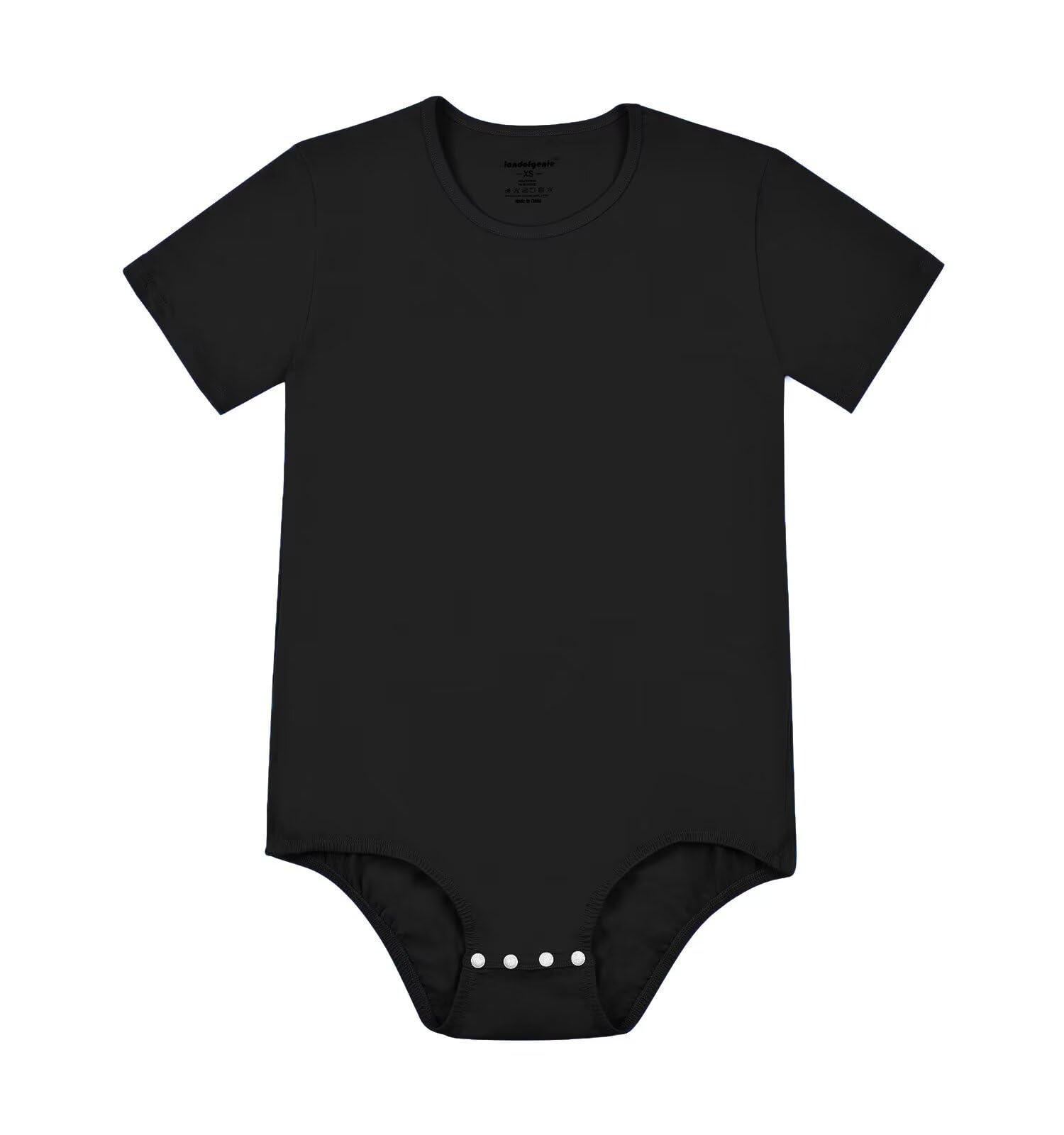 Landofgenie Body de manga corta para hombre, pijama de una pieza, enterizo básico en la entrepierna