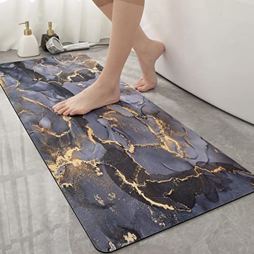 DEXI Badematte rutschfest 43 x 110 cm, Super Absorbierende Badezimmerteppich, schnelltrocknende...