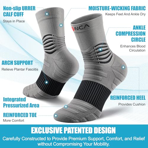 Image of NEENCA Professional Compression Socks for Women Men Circulation, 20-30 mmHg | Medical Ankle Socks, for Pain Relief, Plantar Fasciitis, Swelling, Neuropathy, Nurses, Travel, Pregnancy, Flight, Daily Wear