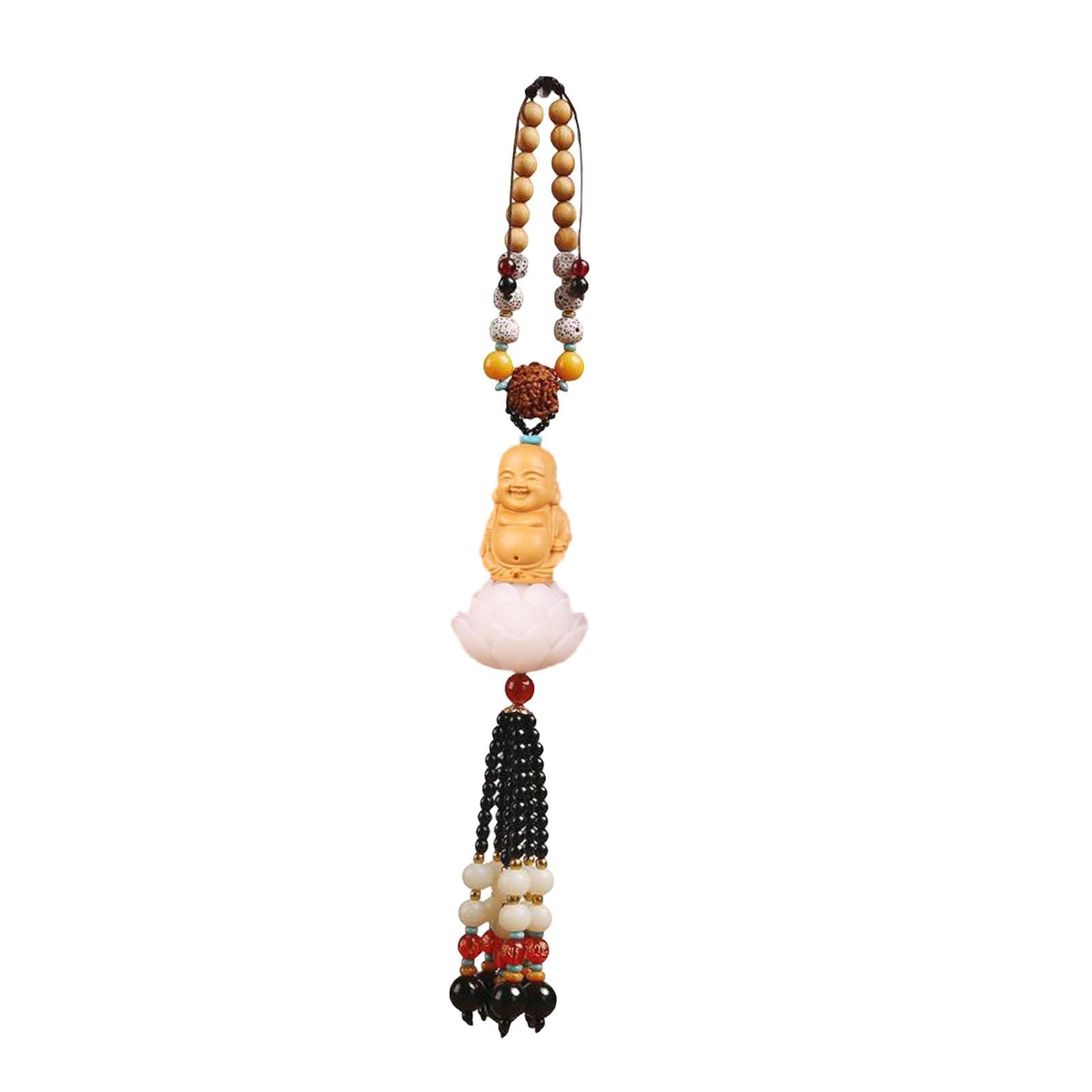 SECRET DESIRE Buddha Statue Car Rearview Mirror Pendant 28cm Tassel Car Hanging Decoration Style E-image-37