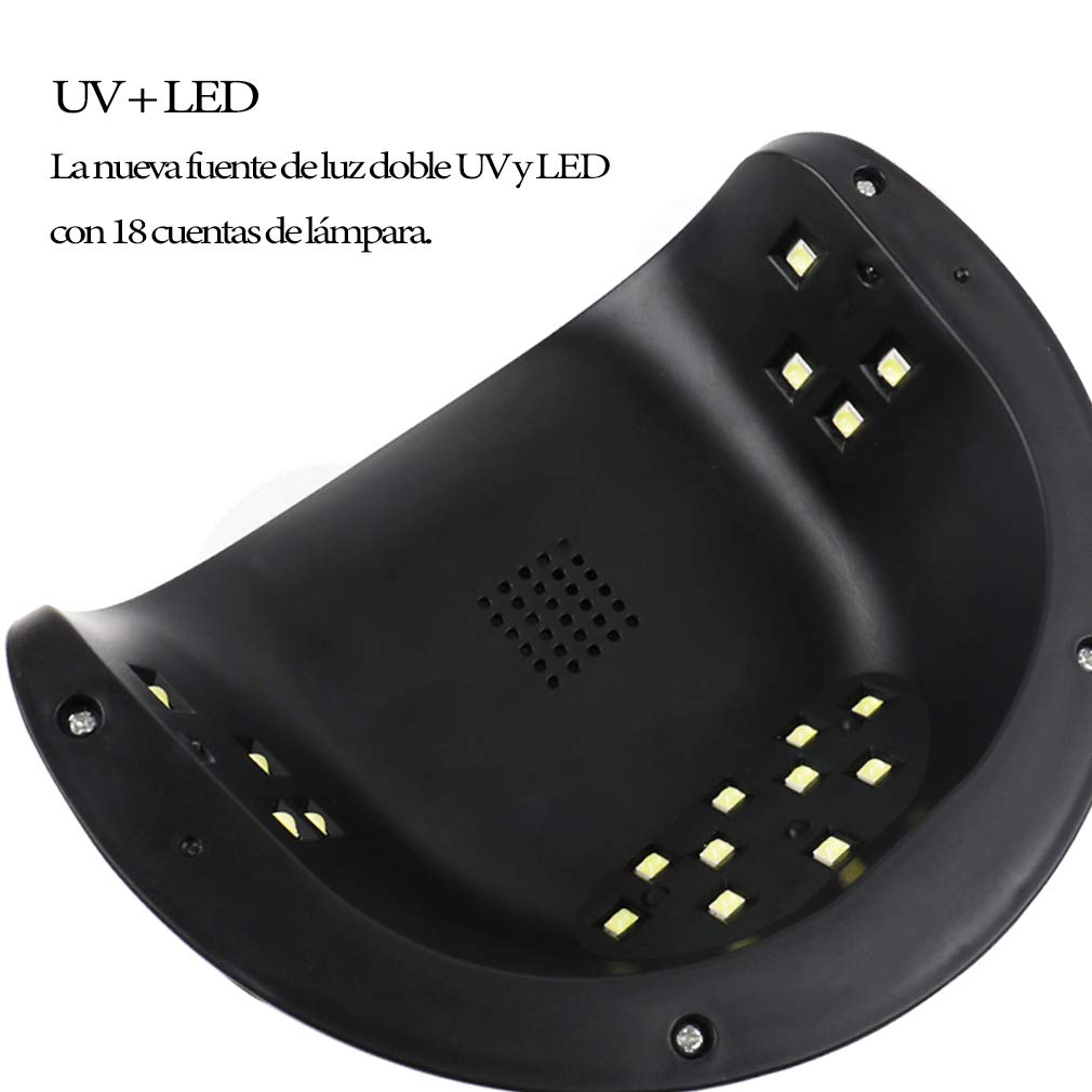 Lámpara Secador de Uñas 54 W, Profesional USB Lámpara LED UV Uñas para Esmalte de Uñas de Gel, con Temporizador de 30s 60s 99s y Sensor de Infrarrojos y Pantalla LED, para Manicura/Pedicure Nail Art……