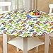 Collections Etc. Patterned Fitted Table Cover with Soft Flannel Backing and Durable Wipe-Clean Vinyl Construction