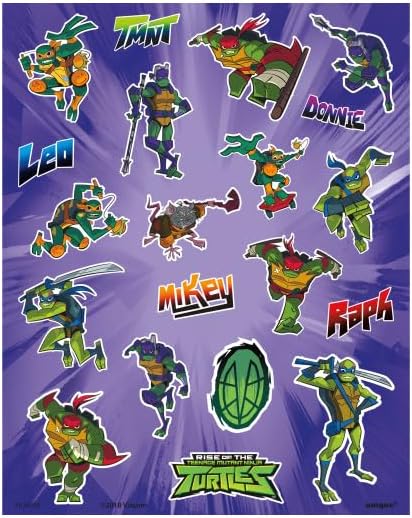 Miniatura 6 de TMNT - Paquete de suministros para fiesta de cumpleaños de las Tortugas Ninja Mutantes Adolescentes incluye 8 bolsas de botín, 8 mini patinetas, 8