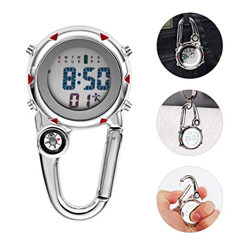 Aceshop Karabijnhaak Horloge Clip Op Karabijnhaak FOB Horloge Multifunctionele Clip Quartz Horloge Lichtgevend Gezicht… - Image 5