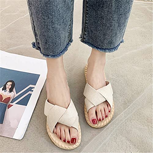 Ladies sandals and slippers Soft sole women's shoes Summer flip flops Woman girl slippers Straw Shoes2