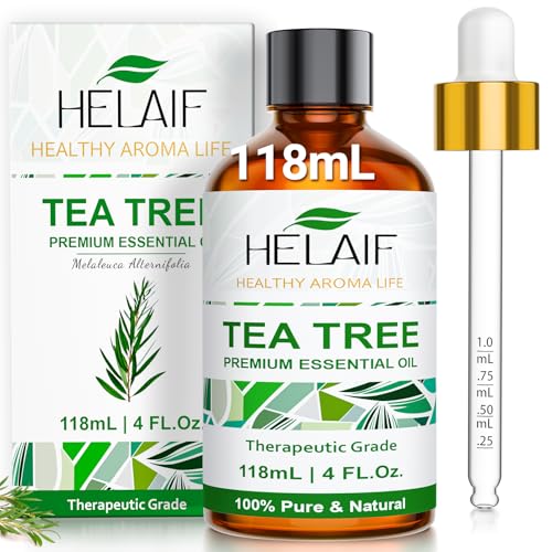 HELAIF Teebaumöl Ätherisches Öl 100% Reines Naturrein 118mL Tea Tree Oil aus Melaleuca Alternifolia Für Haut, Haare, Aromatherapie, Nagel & DIY