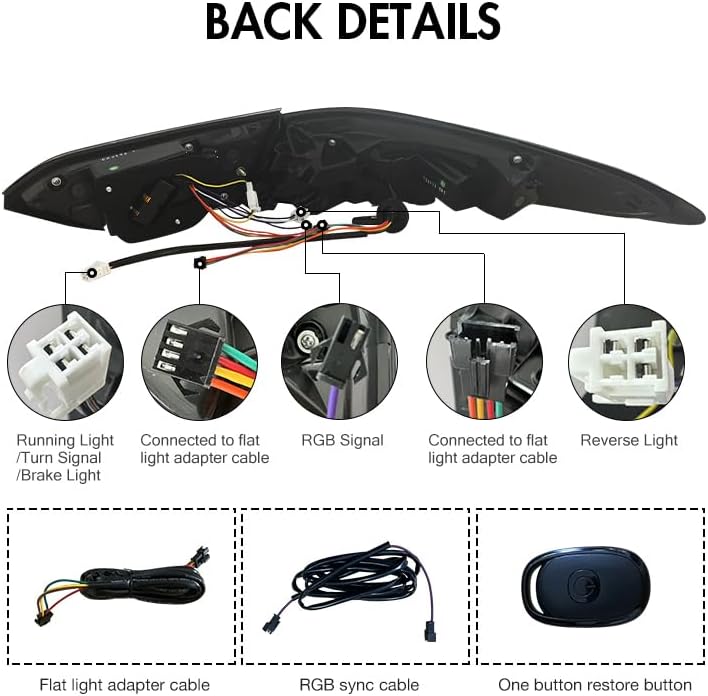 Miniatura 5 de TT-ABC Mods - Luces traseras para Toyota Camry 2018-2023 Conjunto de luz trasera RGB cambiable de color (RGB luces traseras V2)