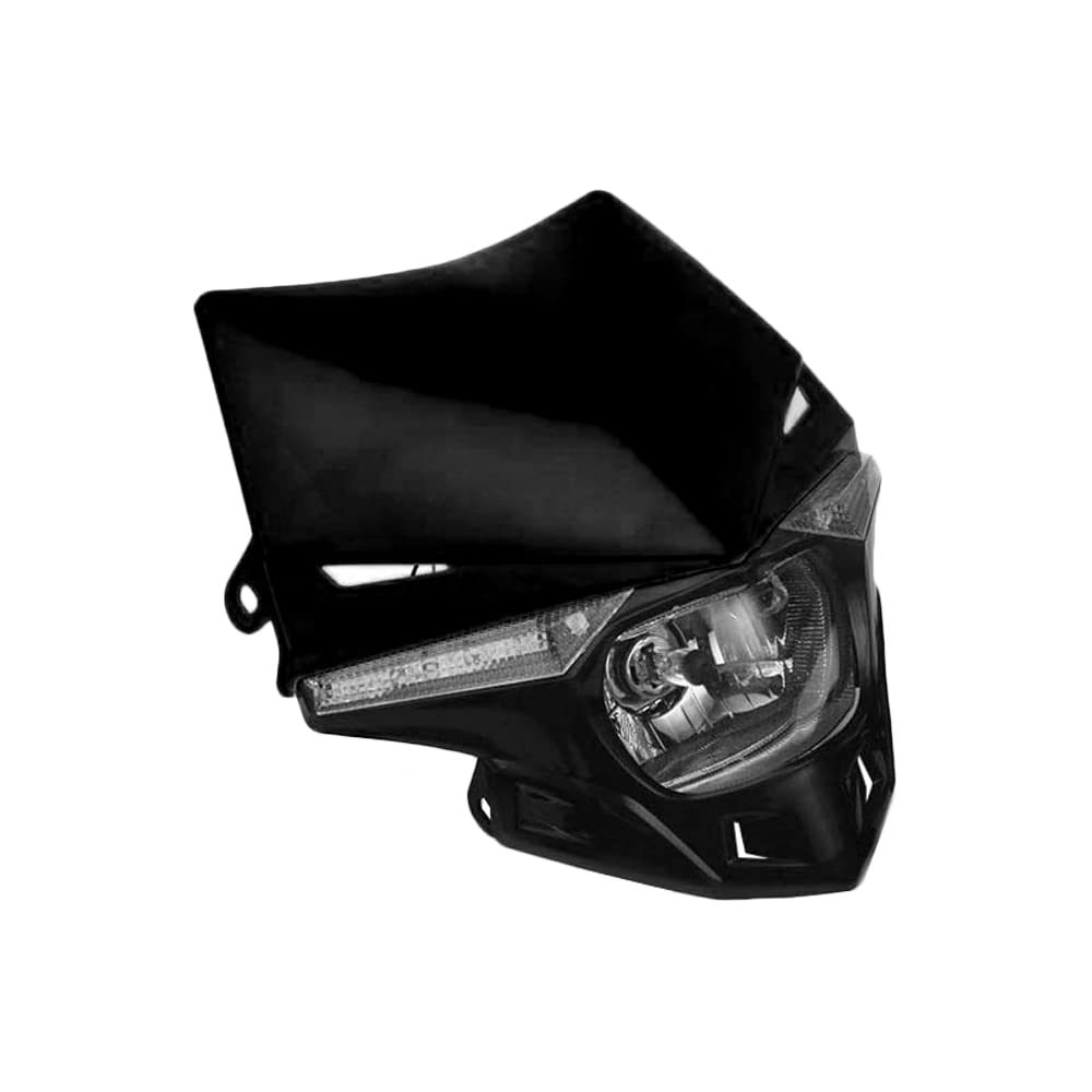 Mascherina per carenatura, luce di marcia diurna, faro anteriore per moto MASO (rosso), indicatore di direzione a LED, lampadina H4 UniVe-rs&al, adatta per motocross KX KXF CR CRF