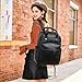CTTOVIS Leather Laptop Backpack for Women 15.6 Inch Work Travel Backpack Fashion College Business Computer Bag (Black)