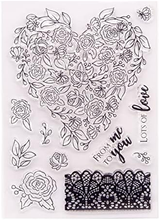 Hpory Christmas Clear Stamps, Silicone Stamps with Butterflies Sunflowers Leaves Dandelion Letters Bees Pattern, Transparent Stamps for Crafting Christmas Card Making DIY Scrapbooking Photo Albums