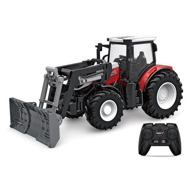 Image of VIKINGS Kids Toy RC Tractor Wide Wheel Front Push Arm with Remote Control, 1:24 Scale, Red, Battery and Remote Included, Minimum Age 3 Years