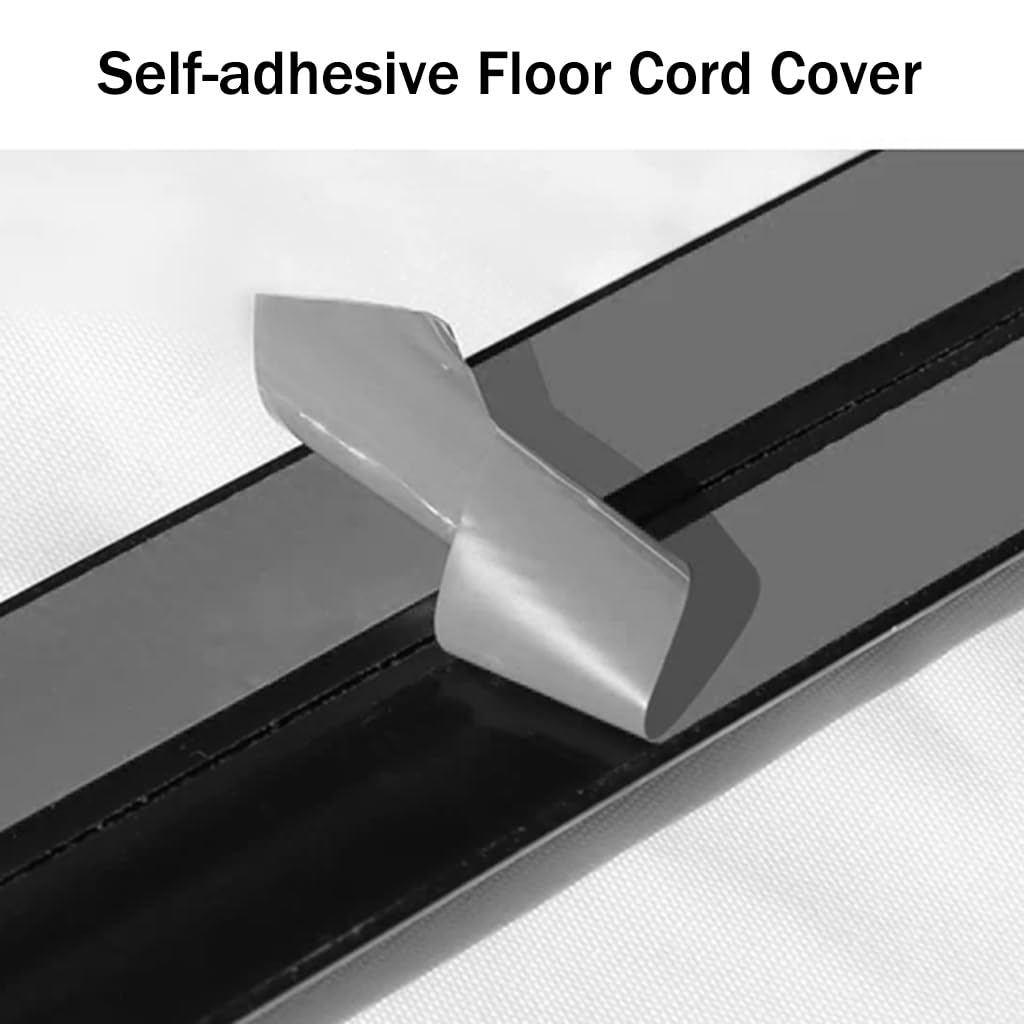 Cubrecables De Suelo De PVC Blando para Oficinas, Protector De Cables Autoadhesivo Que Oculta Y Resiste El Pisado, Canal Interior: 10 Mm / 0,39 Pulgadas(Grigio,5M)