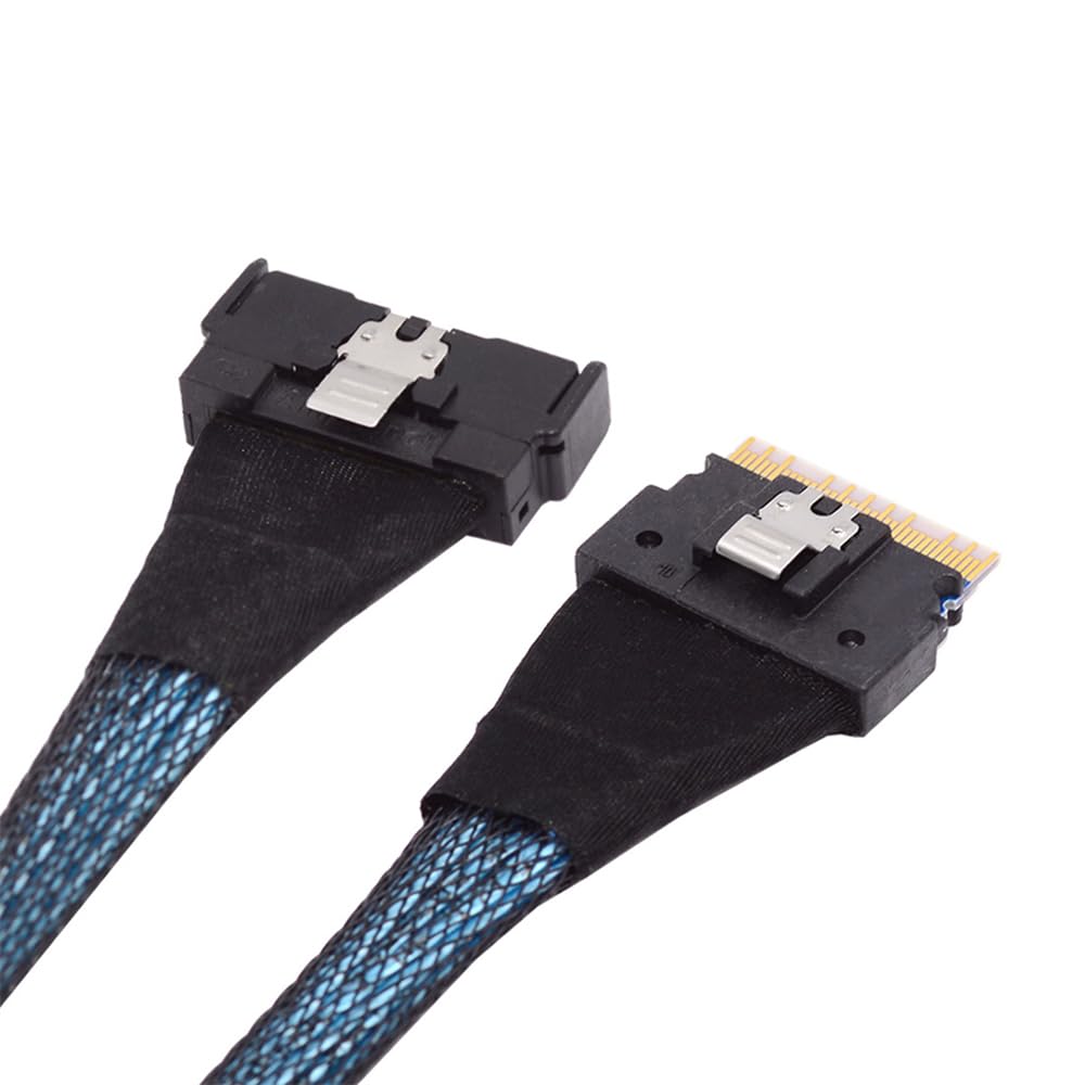 Cavo prolunga PCI-E 5.0 Mini Cool Edge IO MCIO PCI-E Slimline 8i 74 pin maschio a SFF-8654 SAS 4.0 74 pin maschio, 50 cm